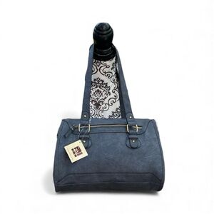 New GAL Gray W/ Brushed Gold Accents shoulder handbag